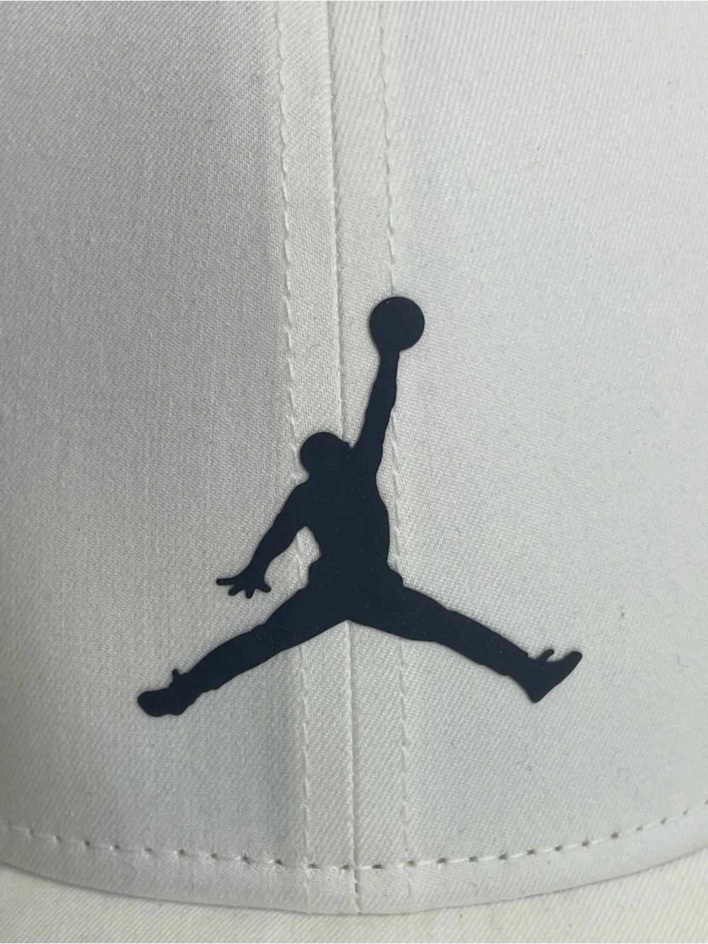 White Jordan Golf Dri-Fit adjustable SnapBack Cap with Black Jumpman Logo